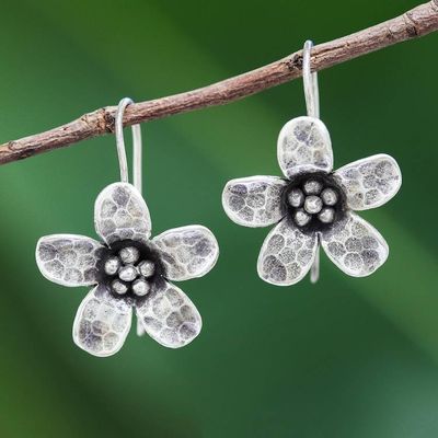 Primary image for Karen Hill Tribe Silver Daisy Flower Drop Earrings Dappled Daisy
