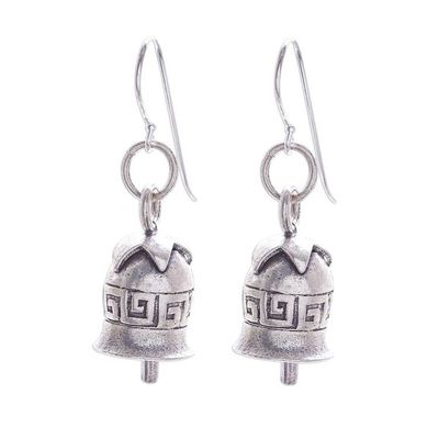 Primary image for Karen Hill Tribe Silver Geometric Motif Bell Dangle Earrings Sonorous
