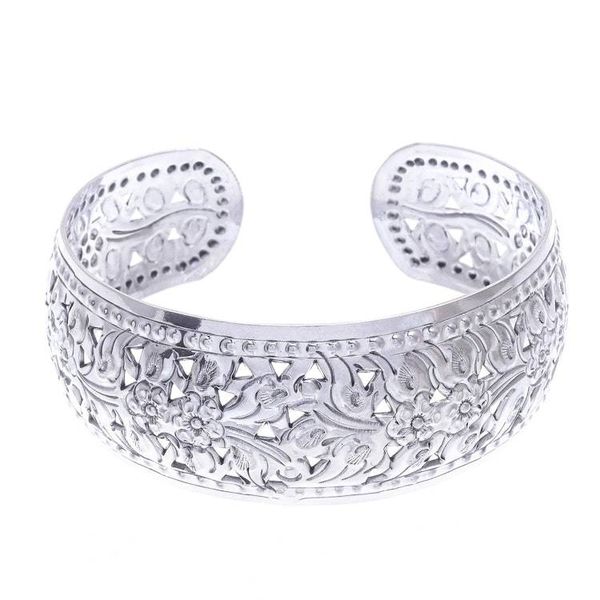Alternate image for Unique Floral Sterling Silver Cuff Bracelet Precious Garland