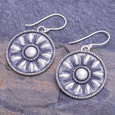 Alternate image for Hill Tribe 950 Silver Earrings Classic Wheel