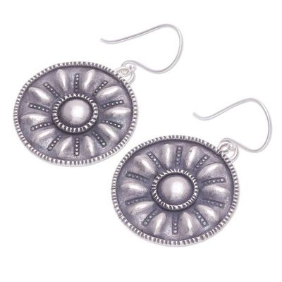 Alternate image for Hill Tribe 950 Silver Earrings Classic Wheel
