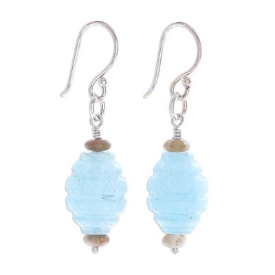 Alternate image for Artisan Made Jasper and Quartz Dangle Earrings Icy Morning