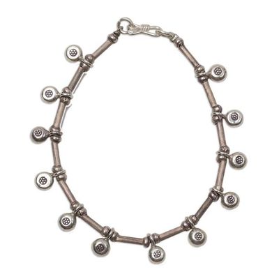 Alternate image for Thail Hill Tribe Silver Charm Bracelet Dainty Blossoms