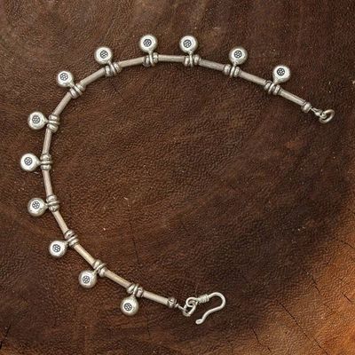 Alternate image for Thail Hill Tribe Silver Charm Bracelet Dainty Blossoms