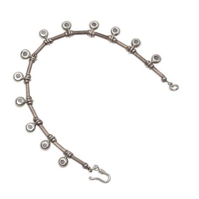 Alternate image for Thail Hill Tribe Silver Charm Bracelet Dainty Blossoms