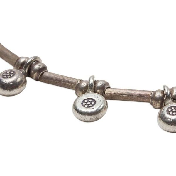 Alternate image for Thail Hill Tribe Silver Charm Bracelet Dainty Blossoms