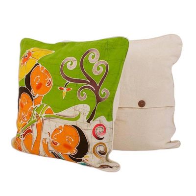 Alternate image for Artisan Crafted Cotton Cushion Covers Pair Lanna Ladies Charm
