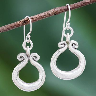 Primary image for Karen Hill Tribe Silver Circle Window Dangle Earrings Organic Ring