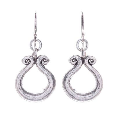 Alternate image for Karen Hill Tribe Silver Circle Window Dangle Earrings Organic Ring