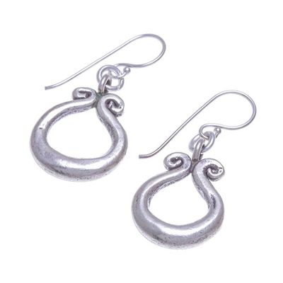 Alternate image for Karen Hill Tribe Silver Circle Window Dangle Earrings Organic Ring