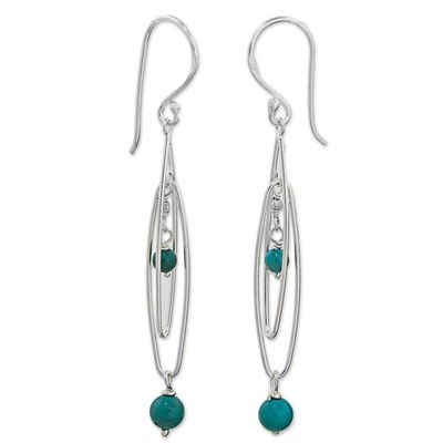 Alternate image for Sterling Silver and Calcite Dangle Earrings Thailand Ocean Drops