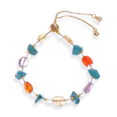 Alternate image for Thai-Made Brass Beaded Bracelet with Multi-Gemstone Jewels Thriving Tranquil Love