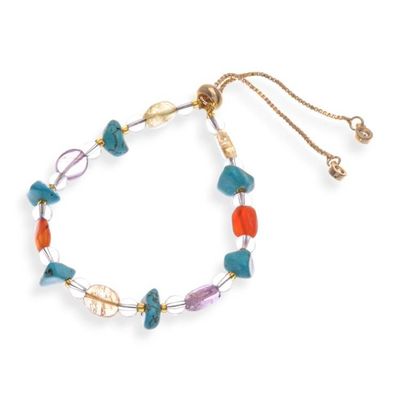 Alternate image for Thai-Made Brass Beaded Bracelet with Multi-Gemstone Jewels Thriving Tranquil Love