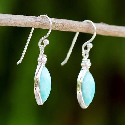 Alternate image for Rhodium Plated Sterling Silver Dangle Earrings from Thailand Knowing Eyes