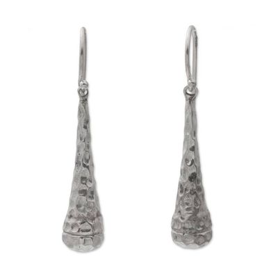 Alternate image for Textured 925 Sterling Silver Dangle Earrings from Bali Beehives