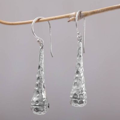 Alternate image for Textured 925 Sterling Silver Dangle Earrings from Bali Beehives
