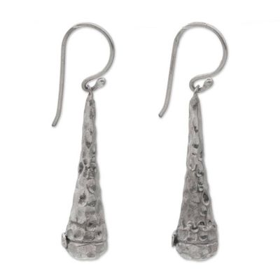 Alternate image for Textured 925 Sterling Silver Dangle Earrings from Bali Beehives
