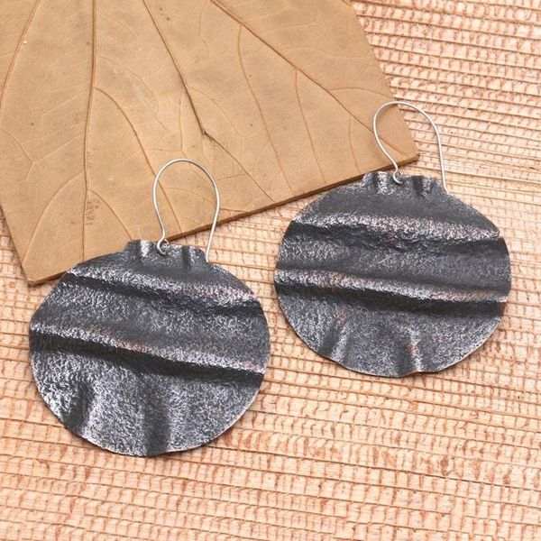 Alternate image for Artisan Crafted Copper Dangle Earrings Potato Planting