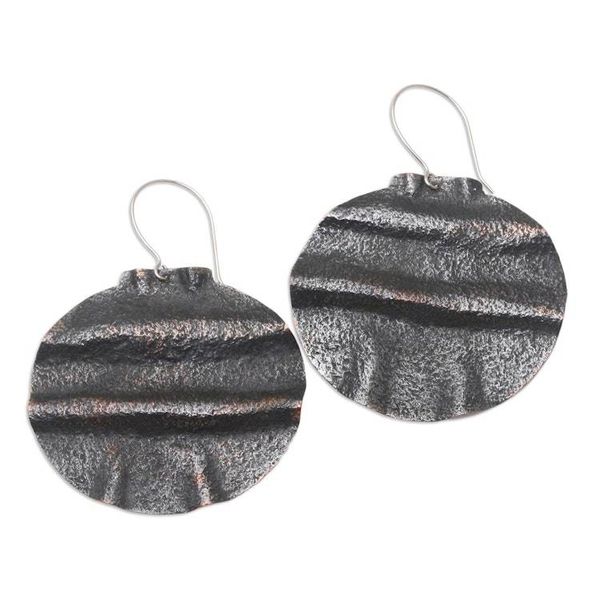 Alternate image for Artisan Crafted Copper Dangle Earrings Potato Planting