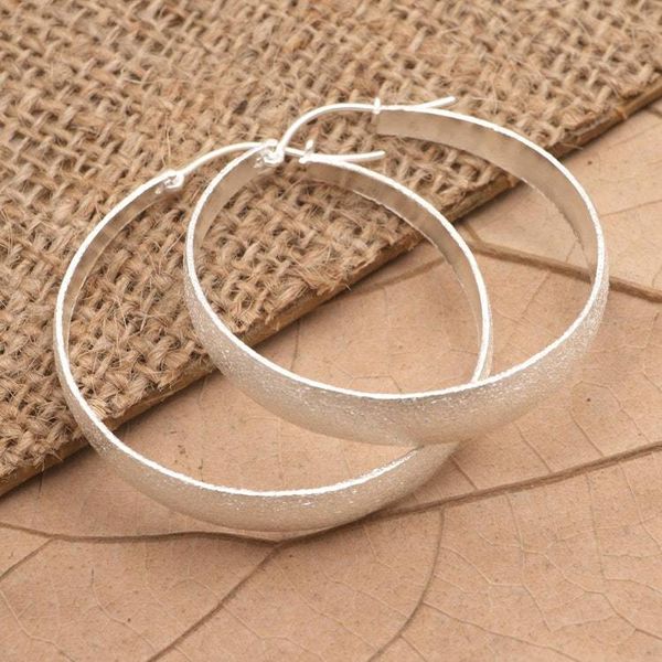 Alternate image for Artisan Crafted Sterling Silver Hoop Earrings Perfect Copy in Silver