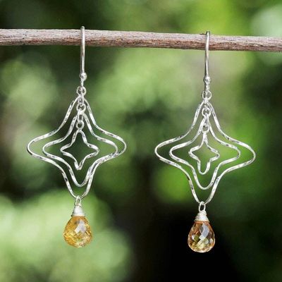 Alternate image for Citrine Dangle Earrings Starshine