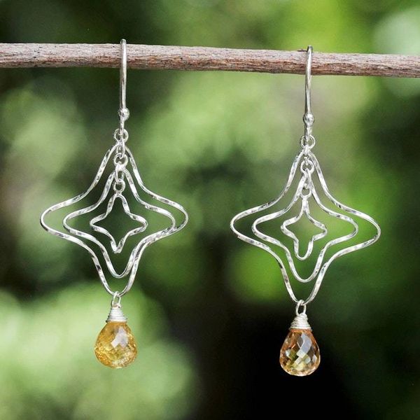 Alternate image for Citrine Dangle Earrings Starshine