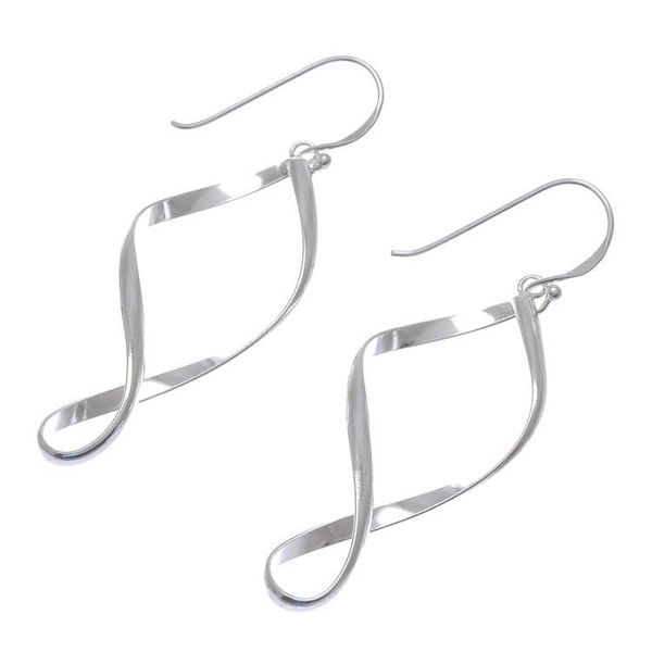 Alternate image for Sterling Silver Spiral Dangle Earrings from Thailand Night Twist