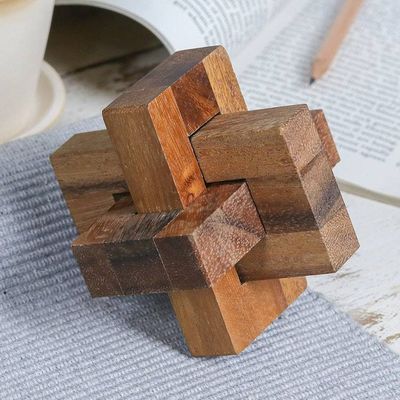Alternate image for Handcrafted Wood Burr Puzzle from Thailand Friendly Letters