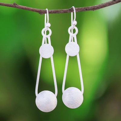 Primary image for Circular Sterling Silver Dangle Earrings from Thailand Delightful Moons