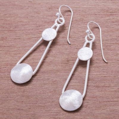 Alternate image for Circular Sterling Silver Dangle Earrings from Thailand Delightful Moons