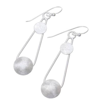 Alternate image for Circular Sterling Silver Dangle Earrings from Thailand Delightful Moons