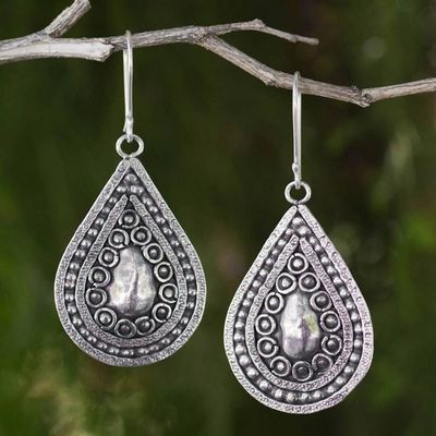 Alternate image for Silver 950 Thai Hill Tribe Style Dangle Earrings Thai Dew