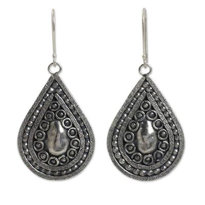 Alternate image for Silver 950 Thai Hill Tribe Style Dangle Earrings Thai Dew