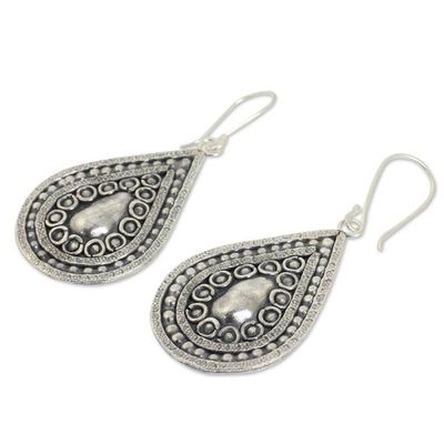 Alternate image for Silver 950 Thai Hill Tribe Style Dangle Earrings Thai Dew