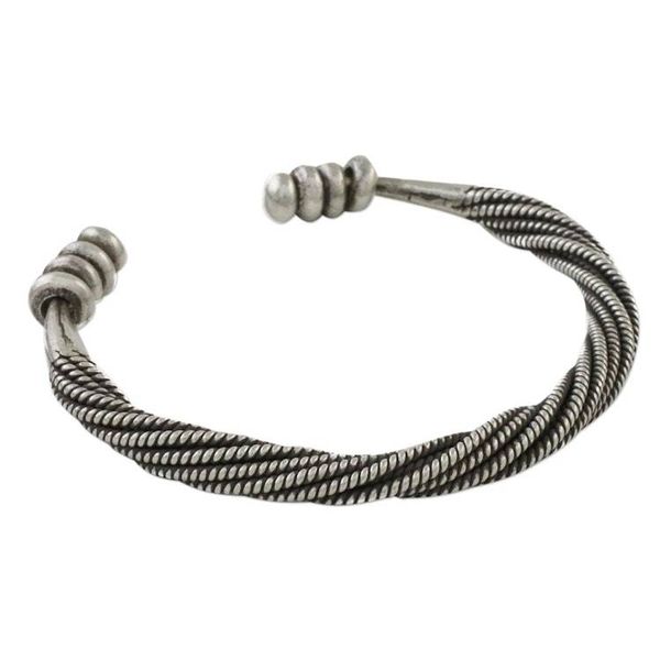 Alternate image for Handmade Sterling Silver Thai Hill Tribe Cuff Bracelet Serene Wave