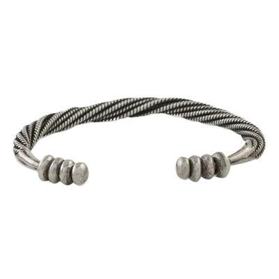 Alternate image for Handmade Sterling Silver Thai Hill Tribe Cuff Bracelet Serene Wave