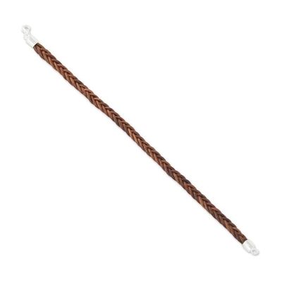 Alternate image for Leather Braided Wristband Bracelet in Mahogany from Thailand Style and Strength in Mahogany