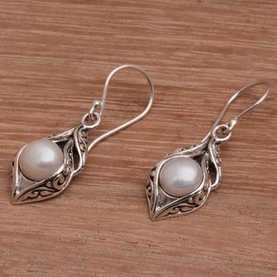 Alternate image for Cultured Freshwater Pearl Dangle Earrings from Bali Moonlit Petals