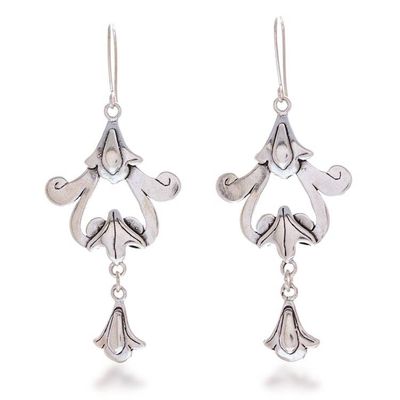 Alternate image for Ornate Handcrafted Sterling Silver Dangle Earrings Colonial Chimes
