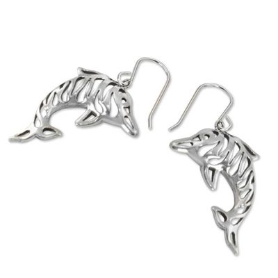 Alternate image for Sterling silver dangle earrings Tiger Dolphin