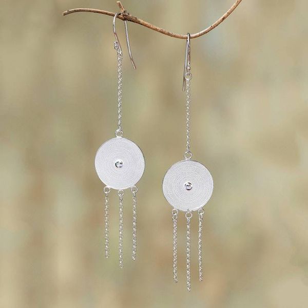 Alternate image for Circular Sterling Silver Filigree Waterfall Earrings Pure Shields