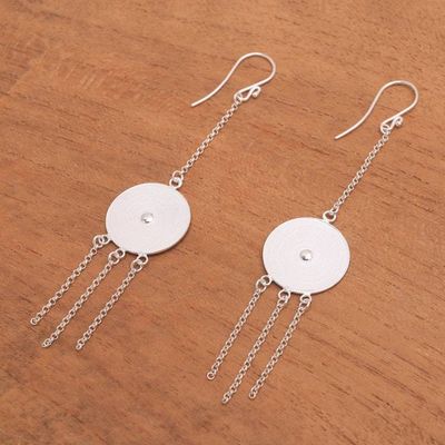 Alternate image for Circular Sterling Silver Filigree Waterfall Earrings Pure Shields