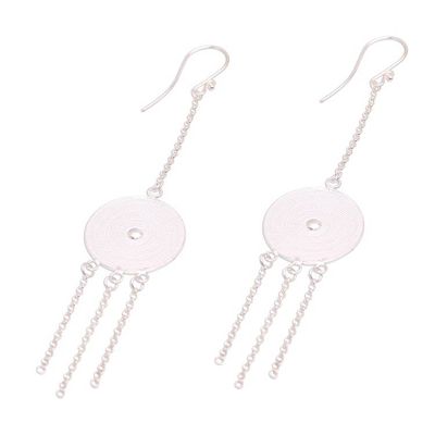 Alternate image for Circular Sterling Silver Filigree Waterfall Earrings Pure Shields