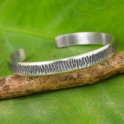 Alternate image for Thailand Cuff Bracelet of Handcrafted Sterling Silver Whispering Rain