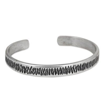 Alternate image for Thailand Cuff Bracelet of Handcrafted Sterling Silver Whispering Rain