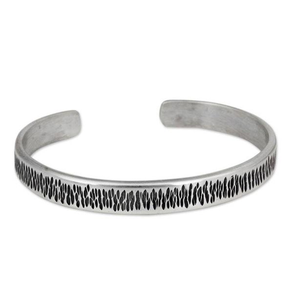 Alternate image for Thailand Cuff Bracelet of Handcrafted Sterling Silver Whispering Rain