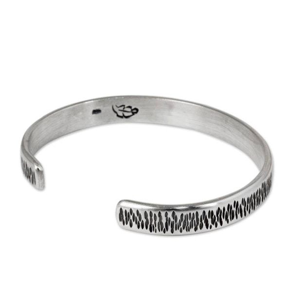 Alternate image for Thailand Cuff Bracelet of Handcrafted Sterling Silver Whispering Rain
