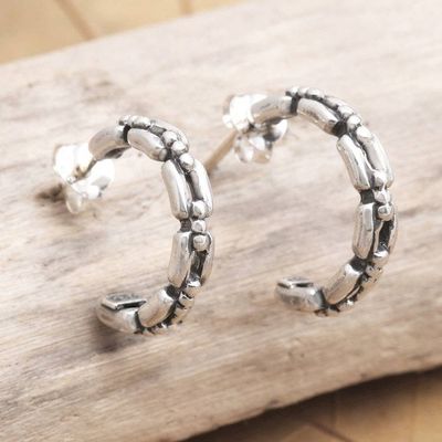 Alternate image for Hand Crafted Sterling Silver Drop Earrings Chain of Command