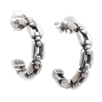Alternate image for Hand Crafted Sterling Silver Drop Earrings Chain of Command