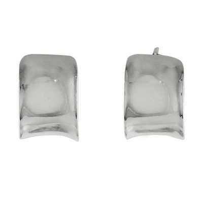 Alternate image for 925 Sterling Silver Wide Half-Hoop Earrings from Thailand View the World